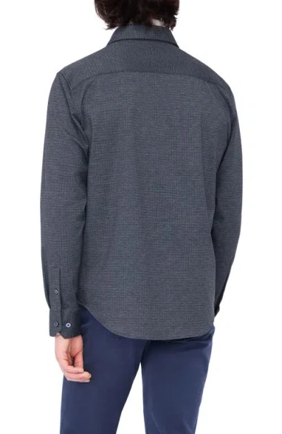 Bugatchi Check Knit Shirt Jacket In Blue