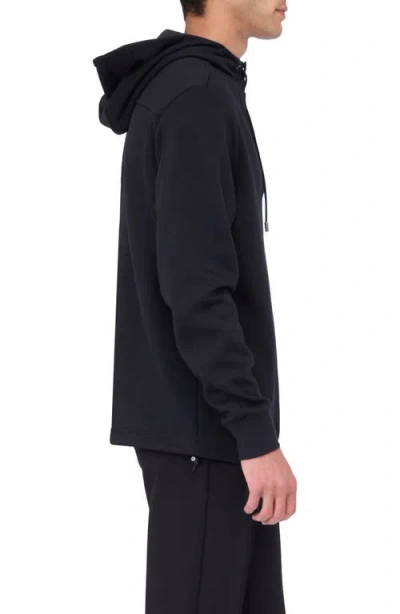 Bugatchi Men's Wool Quarter-zip Hoodie In Black