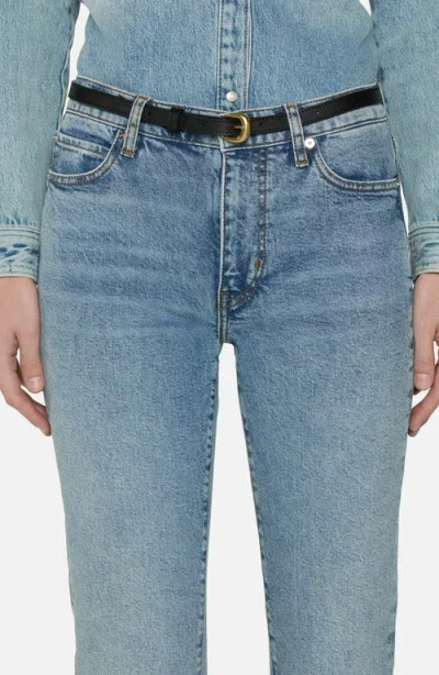 Frame The Borrowed High Rise Ankle Slim Leg Jeans In Ricochet In Blue