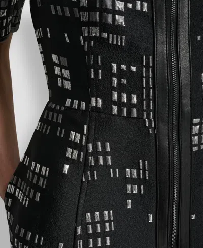 Dkny Women's Abstract Print Zip Front Mini Dress In Multi