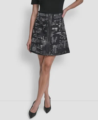 Dkny Women's Abstract Print Mini Skirt In Multi
