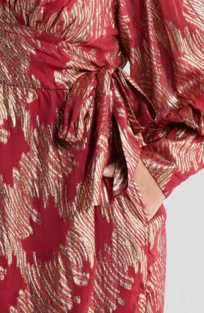 Ciebon Isa Long Sleeve Maxi Dress In Red