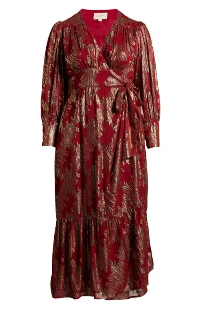 Ciebon Isa Long Sleeve Maxi Dress In Red