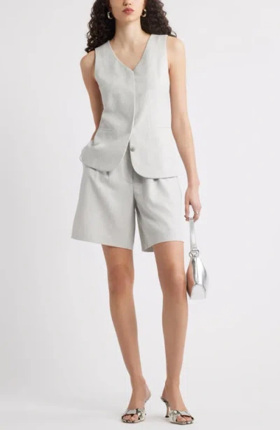 Nordstrom Pleat Front Trouser Shorts In Gray