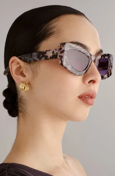 Aire Electra 49mm Small Cat Eye Sunglasses In Gray