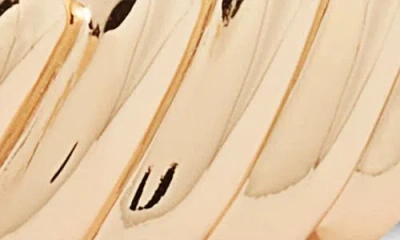 Open Edit Ridged Cuff Bracelet In Gold