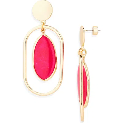 Nordstrom Framed Semiprecious Stone Oval Drop Earrings In Multi