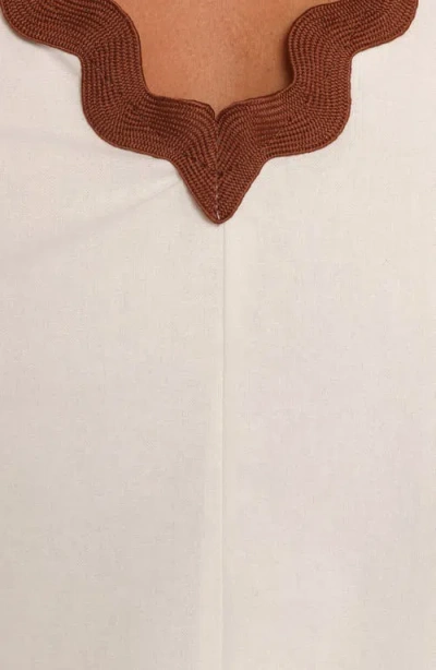 Petal And Pup Petal & Pup Calliope Rickrack Trim Cotton & Linen Minidress In White