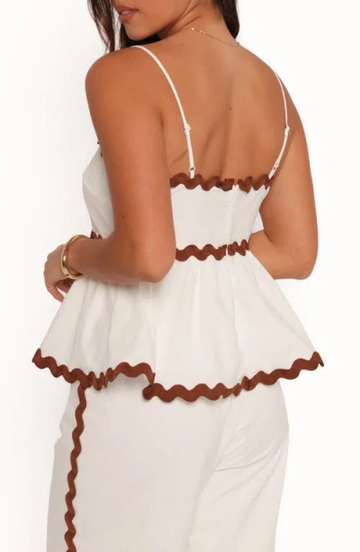 Petal And Pup Petal & Pup Mollymook Rickrack Trim Sleeveless Peplum Top In White