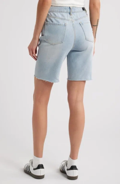 Ptcl Nola High Waist Deconstructed Cutoff Bermuda Shorts In Blue