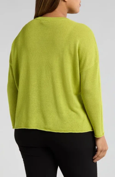 Eileen Fisher Women's Linen Long-sleeve T-shirt In Green