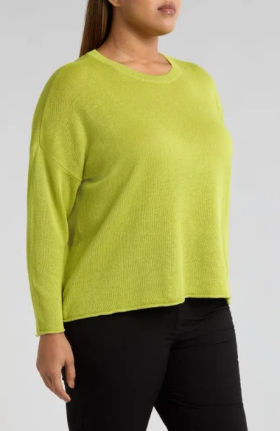 Eileen Fisher Women's Linen Long-sleeve T-shirt In Green