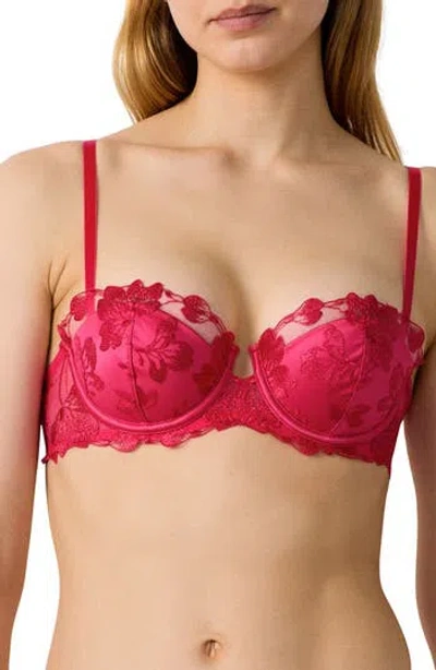 Etam Fragrance Underwire Push-up Balconette Bra In Pink