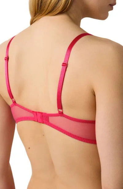 Etam Fragrance Underwire Push-up Balconette Bra In Pink
