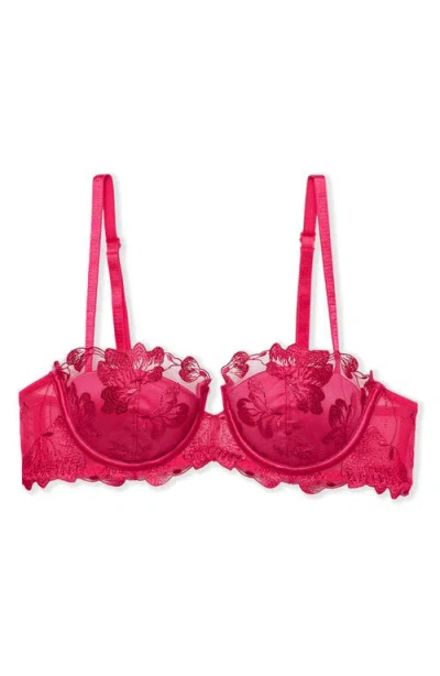 Etam Fragrance Underwire Push-up Balconette Bra In Pink
