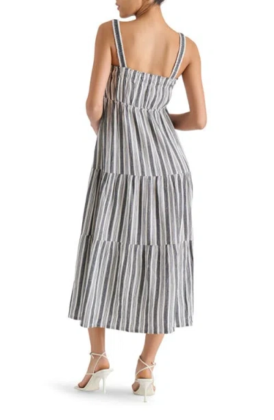 Steve Madden Alissa Stripe Tiered Cotton Gauze Midi Sundress In Multi