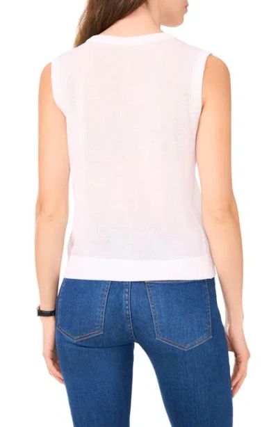Halogen ® Sleeveless Button-up Sweater In White