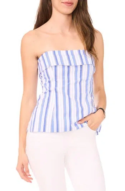 Halogen ® Playa Stripe Tailored Foldover Strapless Top In Blue