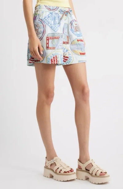 Damson Madder Pull On Shorts In Holiday Print In Multi