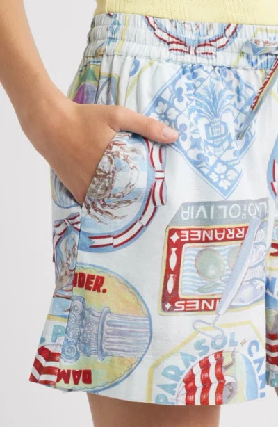 Damson Madder Pull On Shorts In Holiday Print In Multi