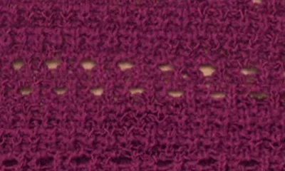 Vince Camuto Open Stitch Short Sleeve Sweater In Burgundy