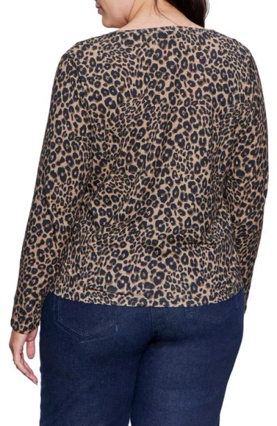 Sanctuary Perfect Notch Print Long Sleeve T-shirt In Brown