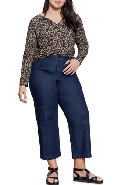 Sanctuary Perfect Notch Print Long Sleeve T-shirt In Brown