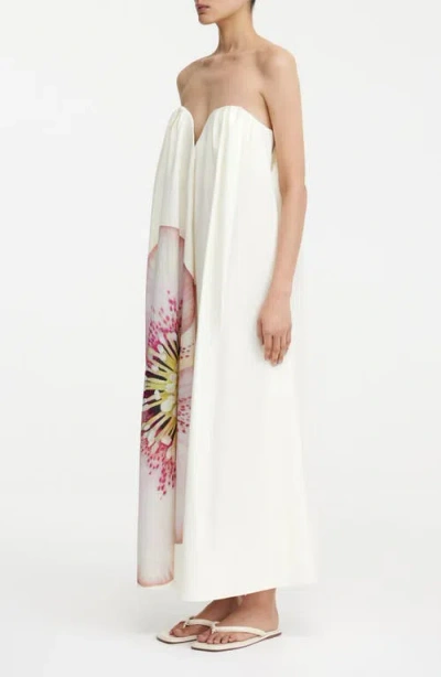 Significant Other Shiloh Floral Strapless Maxi Dress In White
