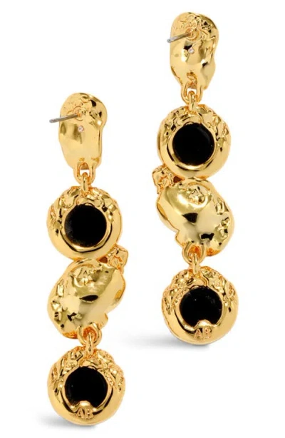 Alexis Bittar Brut Black Onyx Coin Linear Drop Earrings In Multi