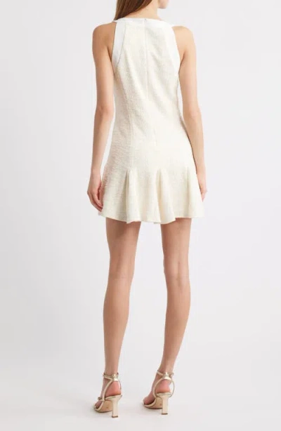 Black Halo Didi Tweed Minidress In Neutral