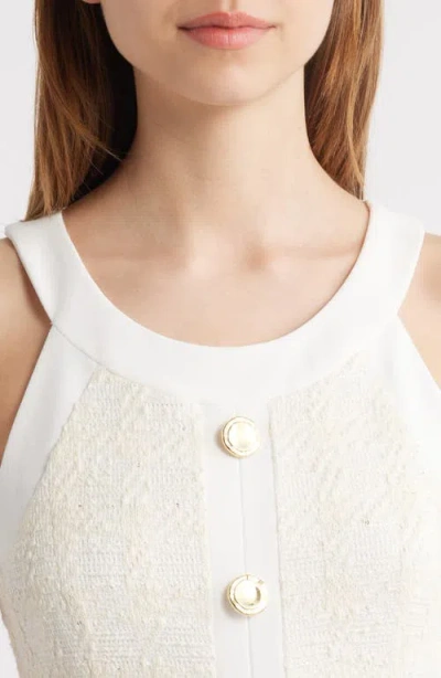 Black Halo Didi Tweed Minidress In Neutral