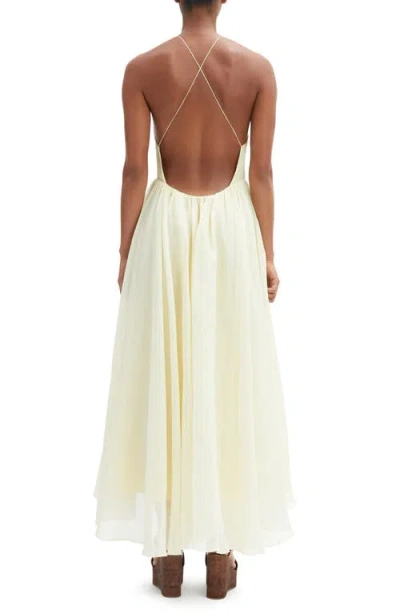 Bardot Arletha Cross-back Gathered Maxi Dress In Yellow