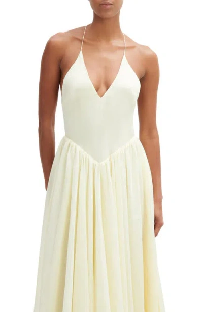 Bardot Arletha Cross-back Gathered Maxi Dress In Yellow