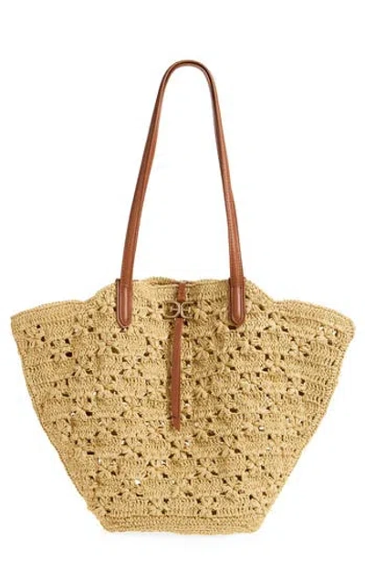 Sam Edelman Layla Floral Raffia Tote Bag In Neutral