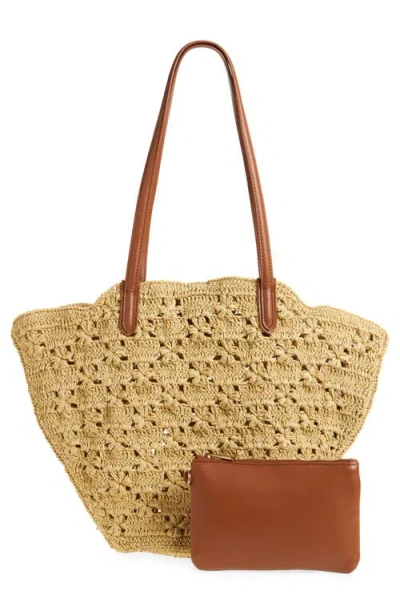 Sam Edelman Layla Floral Raffia Tote Bag In Neutral