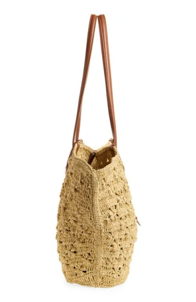 Sam Edelman Layla Floral Raffia Tote Bag In Neutral