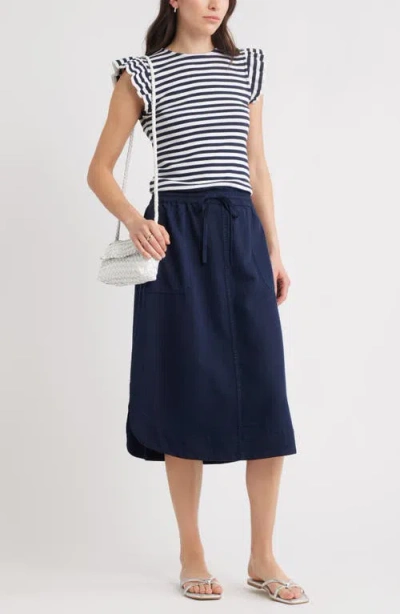 Caslon ® Easy Tencel™ Lyocell & Linen Blend Skirt In Blue