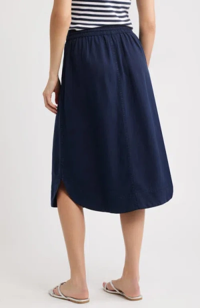 Caslon ® Easy Tencel™ Lyocell & Linen Blend Skirt In Blue