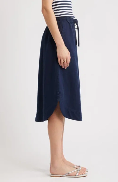 Caslon ® Easy Tencel™ Lyocell & Linen Blend Skirt In Blue