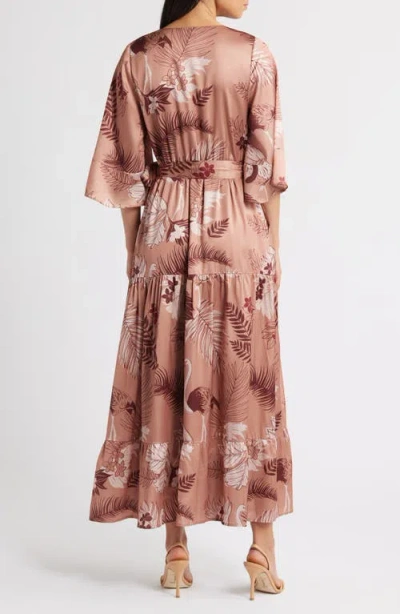 Ciebon Qwynn Flutter Sleeve Maxi Dress In Pink