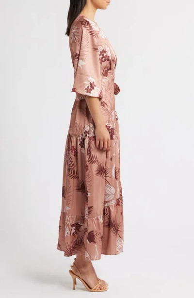 Ciebon Qwynn Flutter Sleeve Maxi Dress In Pink