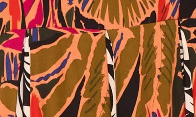 Vince Camuto Mixed Print Inverse Pleat Maxi Dress In Multi