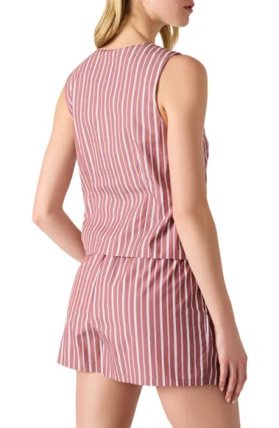 Steve Madden Womens Aliza Striped Tie Front Top Malena Striped Pull On Shorts In Pink