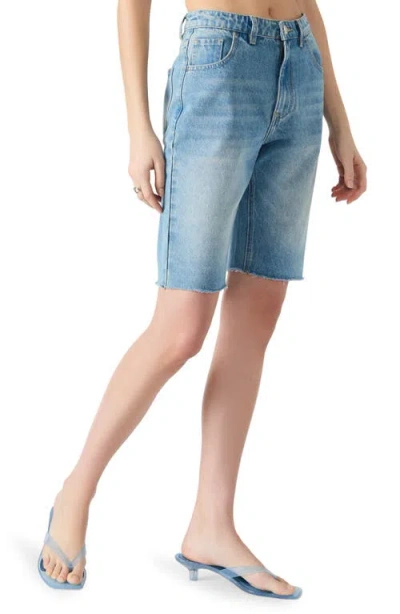 Steve Madden Dita Denim Bermuda Shorts In Blue