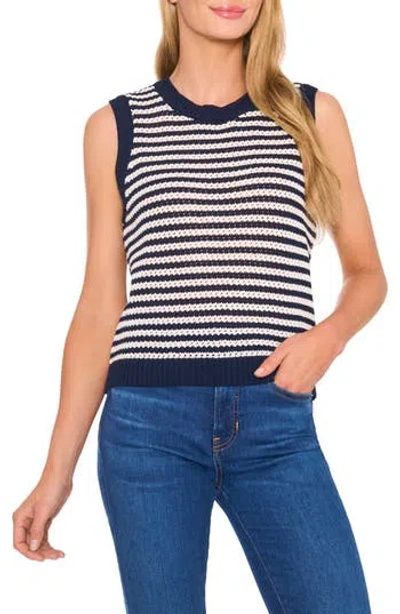 Cece Women's Striped Shell Sweater In Blue