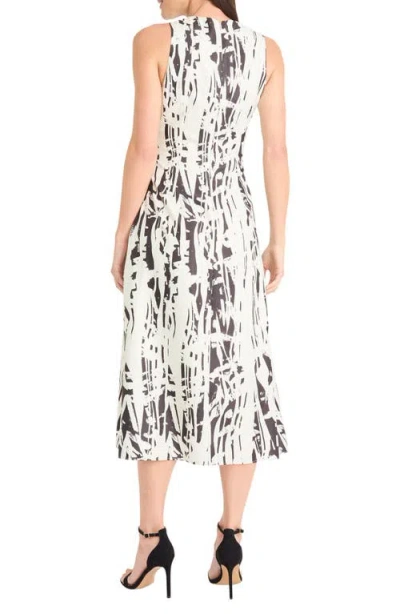 Maggy London Abstract Print Asymmetrical Midi Dress In Multi