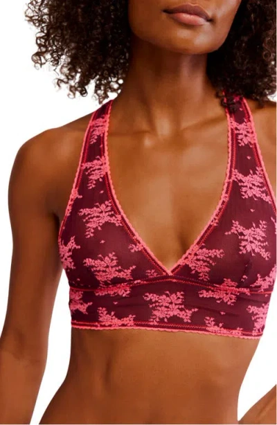 Free People Talk About It Floral Lace Soft Bra In Multi