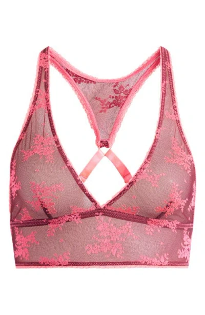 Free People Talk About It Floral Lace Soft Bra In Multi