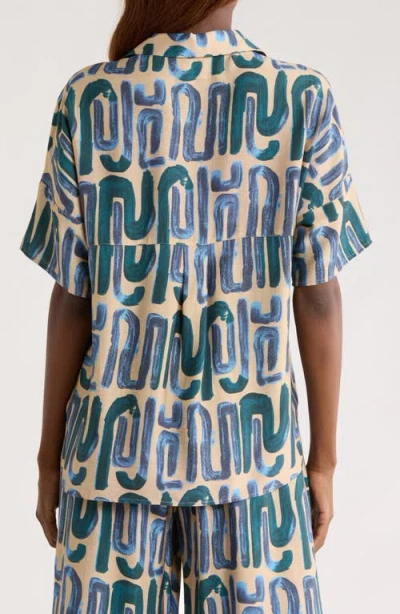 Melloday Easy Woven Pullover Shirt In Multi