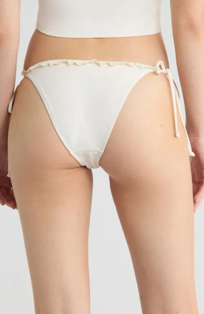 Pacsun Sakura Ruffle Fixed Bow Bikini Bottoms In White